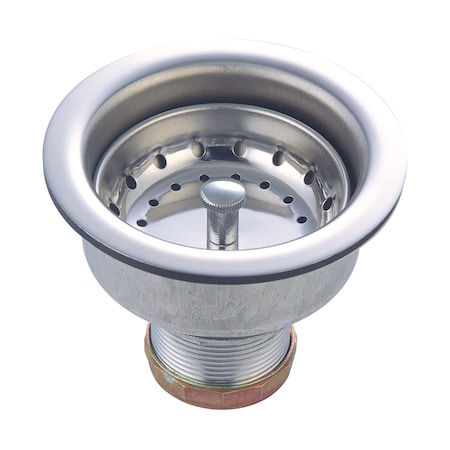 Olympia Faucets Stainless Steel Double Cup Basket Strainer, Polished Chrome ACS-300400